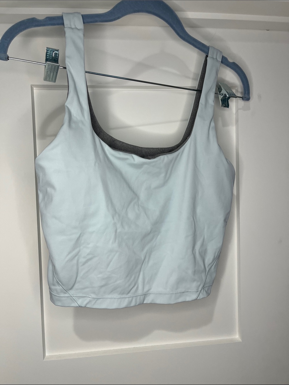 Nani Women's Square Neck Light Blue Tank Crop Top medium